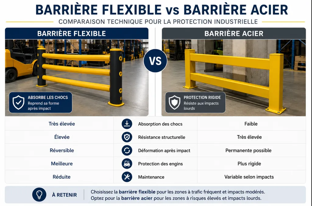 Barrière flexible vs barrière acier