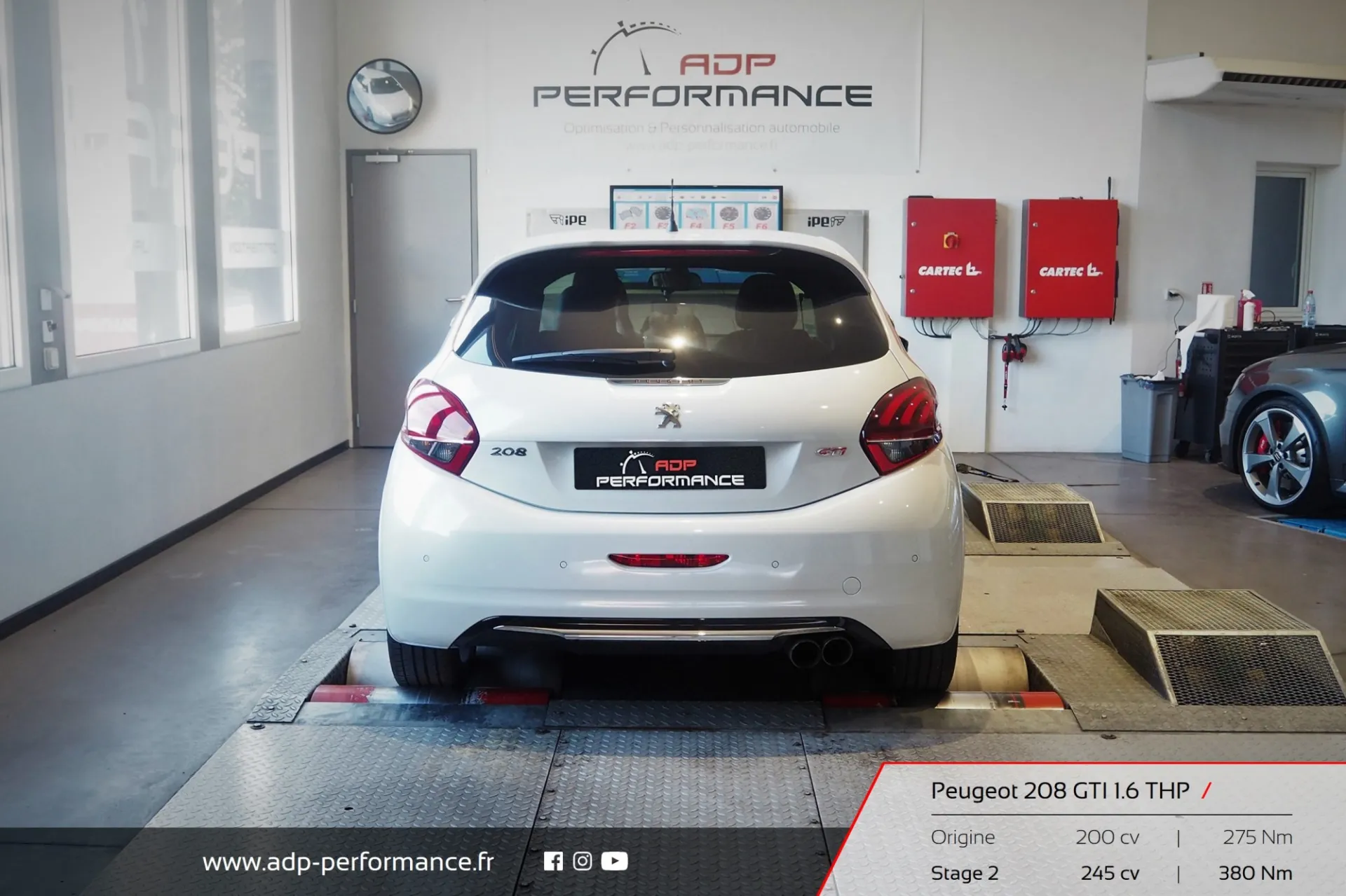Reprogrammation moteur Stage 2 Salon de Provence - Peugeot 208 GTI 1.6 THP 200cv - ADP Performance