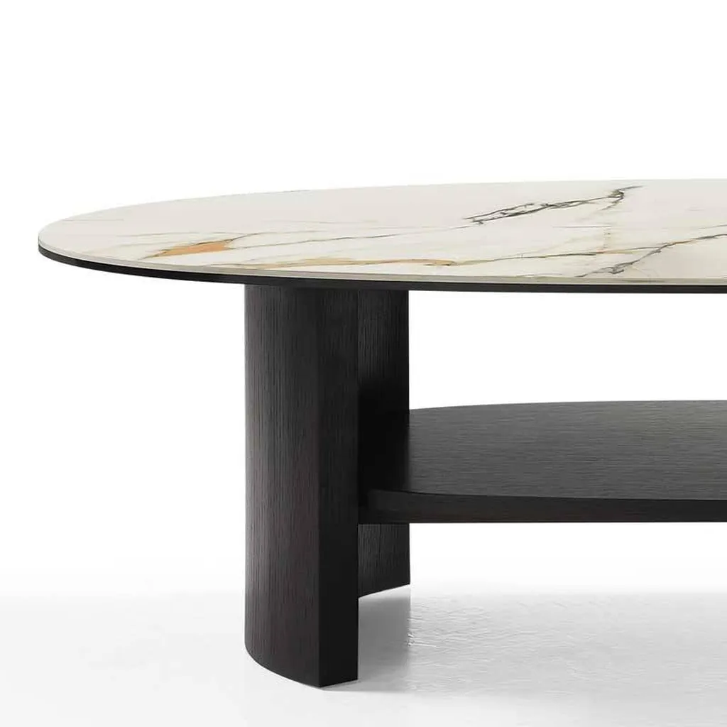 table basse ovale avec plateau en céramique marseille