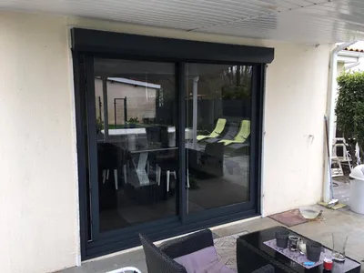 Rénovation d'un coulissant aluminium gris 7016 sur Lormont prés de Bordeaux 