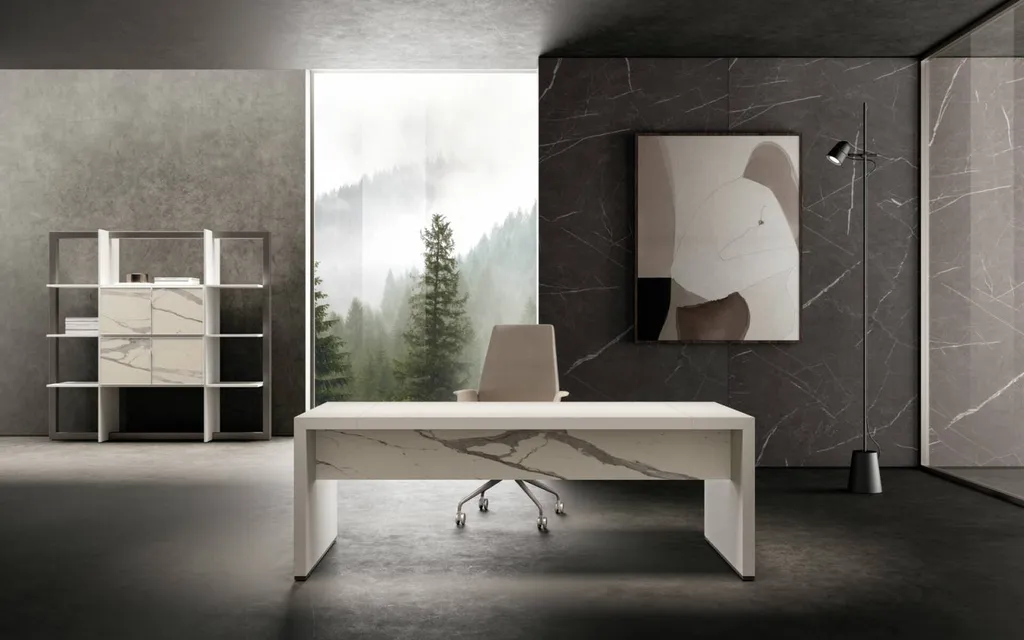 Bureau de direction contemporain BRIDGE avec plateau laqué 