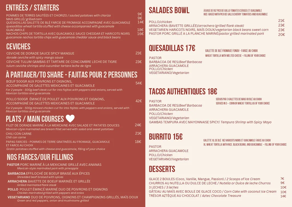 Nouvelle carte au restaurant mexicain La Catrina à Nice