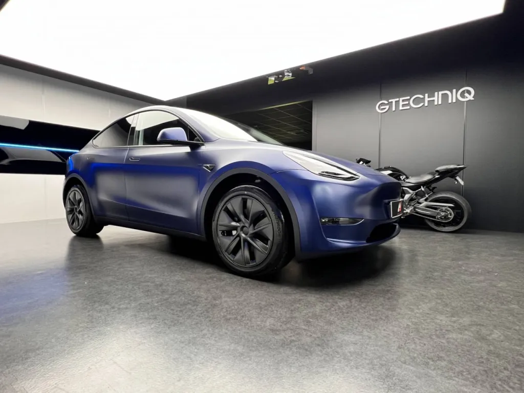 TESLA MODEL Y BLEU OUTREMER - CONVERSION PPF SATIN - LILLE 59
