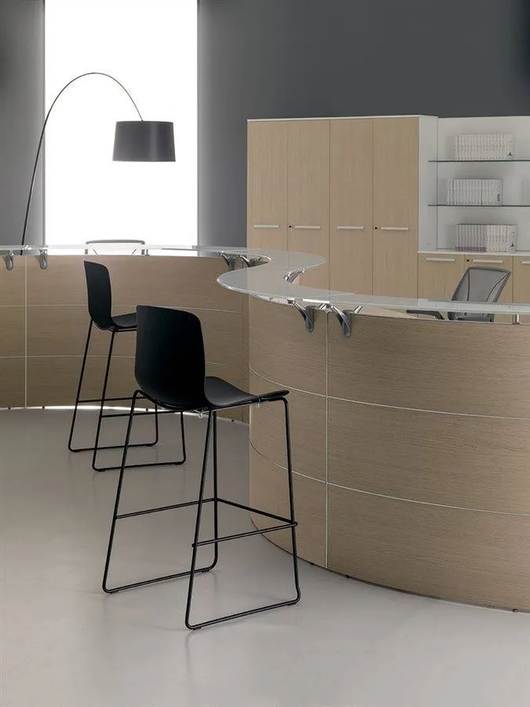 Réception d'accueil avec modules arrondis à N