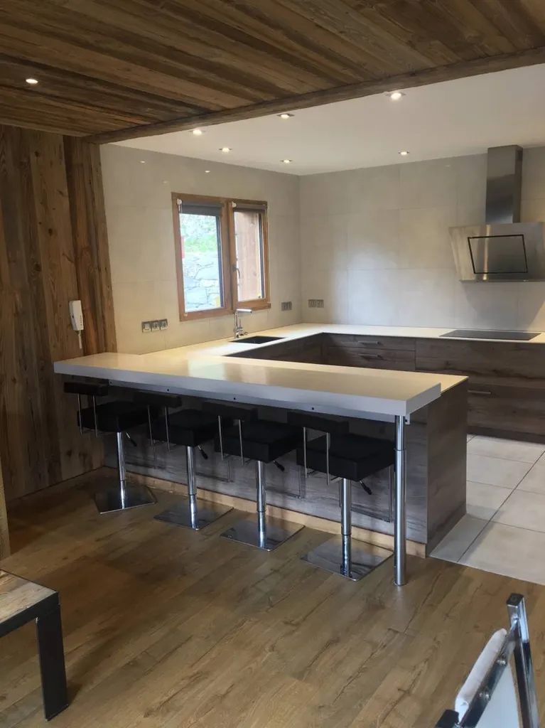 cuisine en bois courchevel