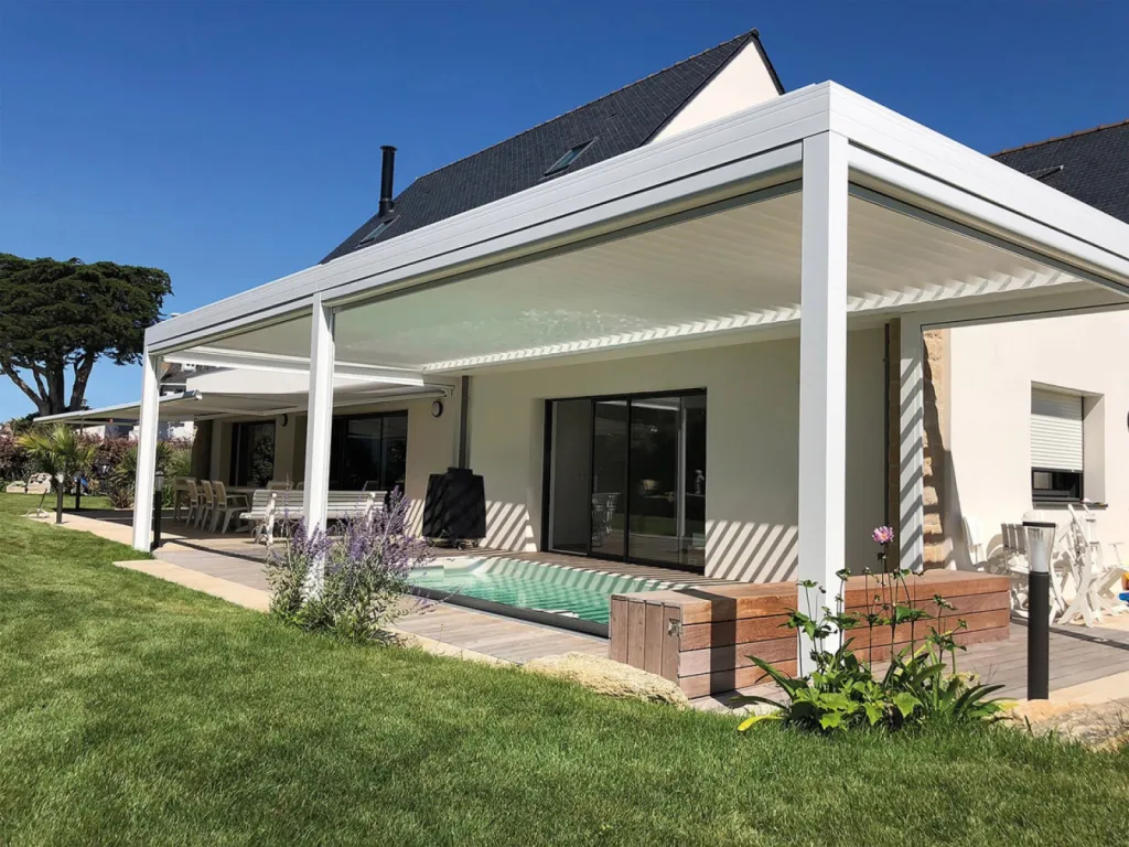 Installation et devis pergola bioclimatique aluminium sur Le Havre et sa périphérie 76 Normandie.