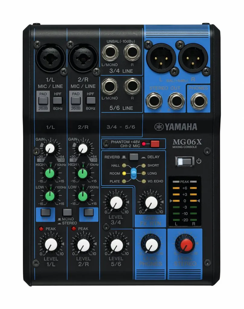 LOCATION CONSOLE DE MIXAGE ANALOGIQUE 6 PISTES YAMAHA MG06X A TOULON