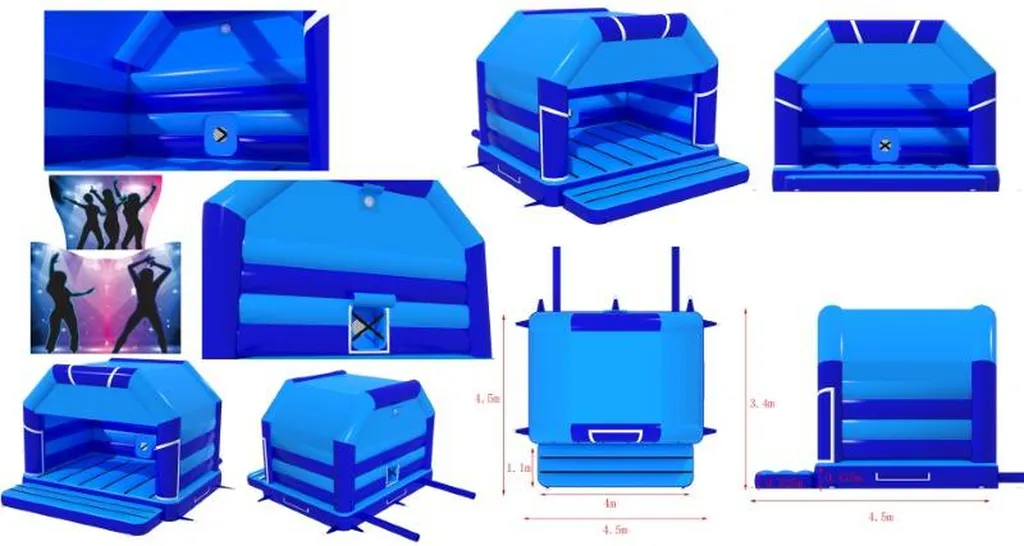 château gonflable bleu