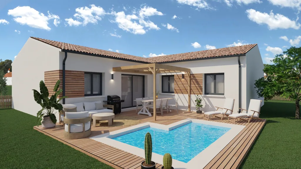 Maison en L de 122 m² avec garage de 15 m²