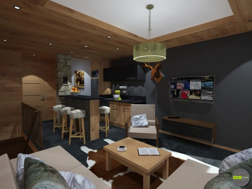 Appartement duplex 6 couchages avec des matériaux nobles au cœur de la station de Méribel