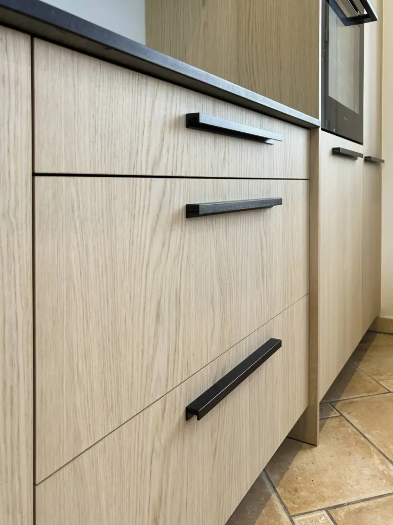 Fabrication facade cuisine en placage bois