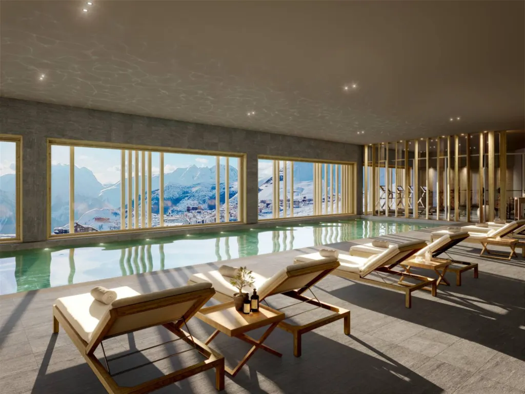 Appartements neufs du T2 au T5 avec une cuisines entièrement équipées et vues sur le domaine skiable à L'Alpe d'Huez (38)