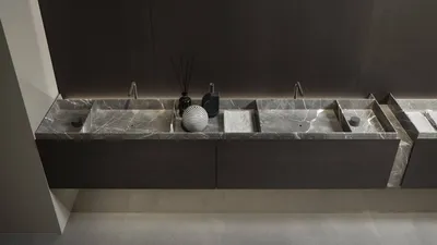 plan vasque suspendu en marbre antonio lupi