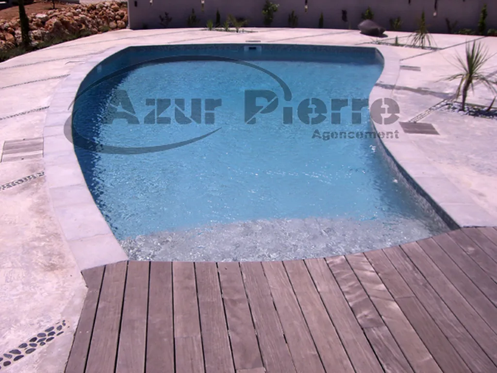 mosaique gris clair eau bleu profond ezarrie
