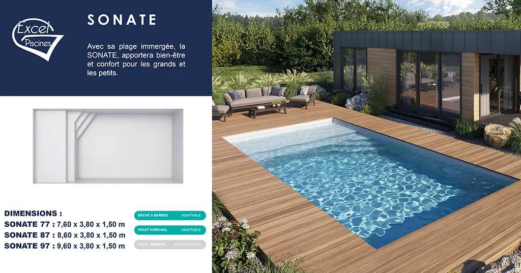 piscine avec volet immergé