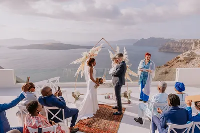 décoration de cérémonie de mariage santorin