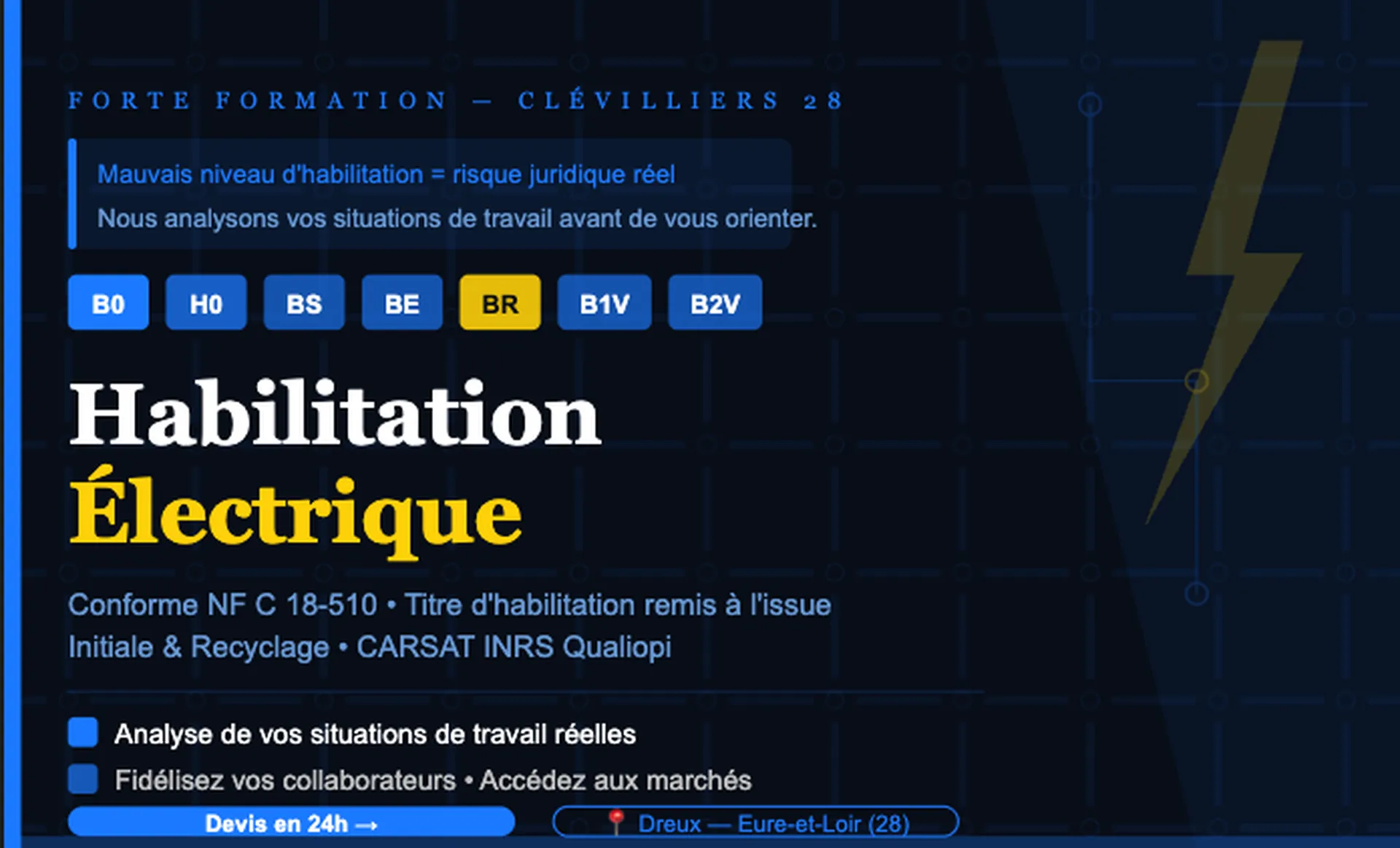 Comment choisir la bonne habilitation électrique pour ses techniciens de maintenance et salariés BTP à Dreux dans le 28