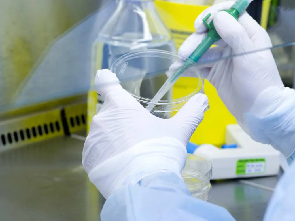 photographe spécialisé pour centre de recherche en santé salle de cultures cellulaires plan serré