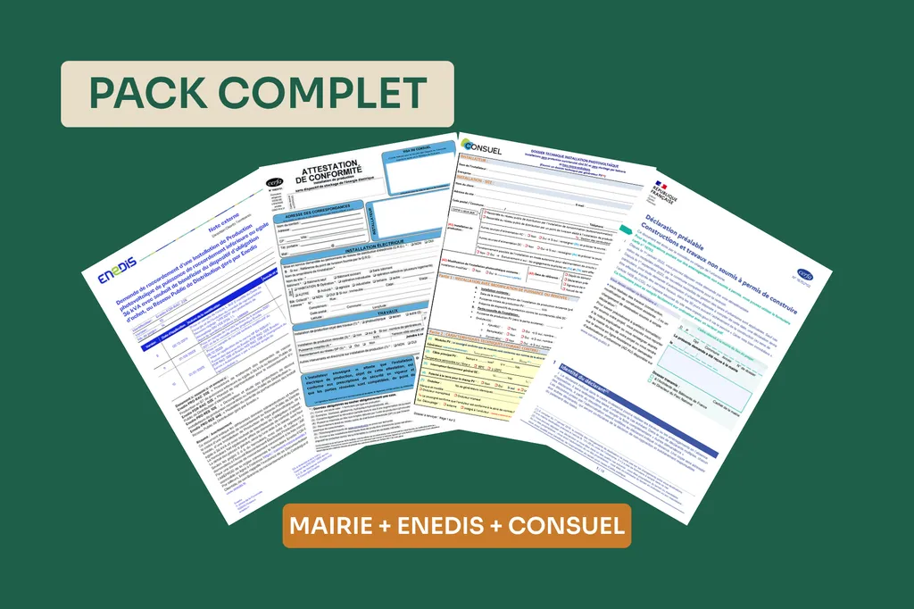 Pack démarches administratives pour installation solaire de plus de 3 kWc sans stockage dans le Tarn, la Haute-Garonne et le Tarn-et-Garonne