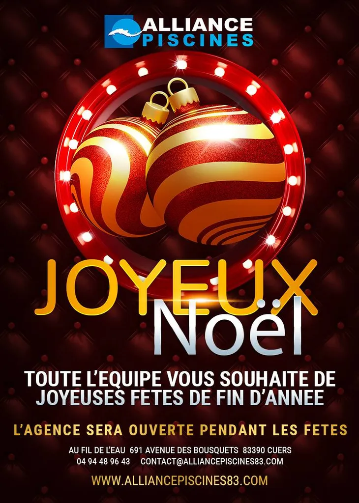 joyeux noel avec votre agence alliance piscines à Cuers dans le Var