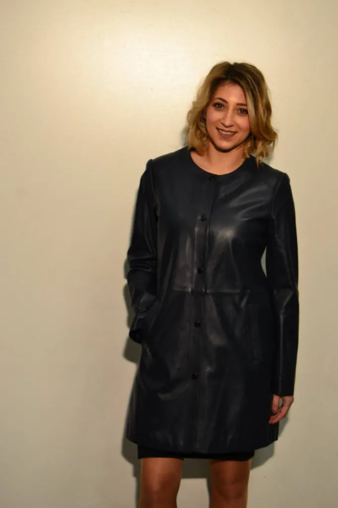 manteau cuir noir GIORGIO femme
