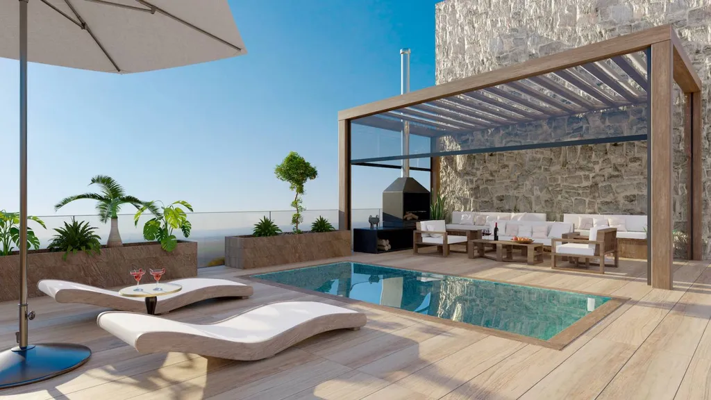 mini piscine sur une terrasse à Bandol dans le Var