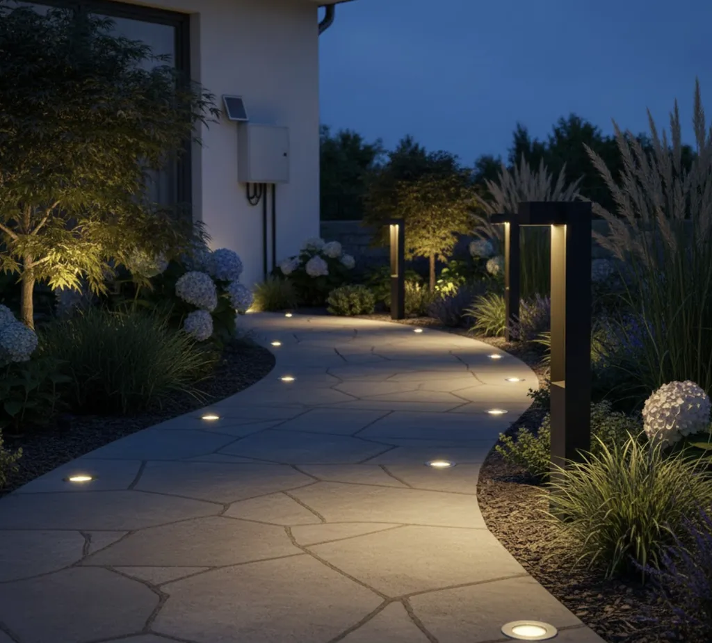 Baliser les allées du jardin grâce à un éclairage extérieur LED automatique à Carmaux