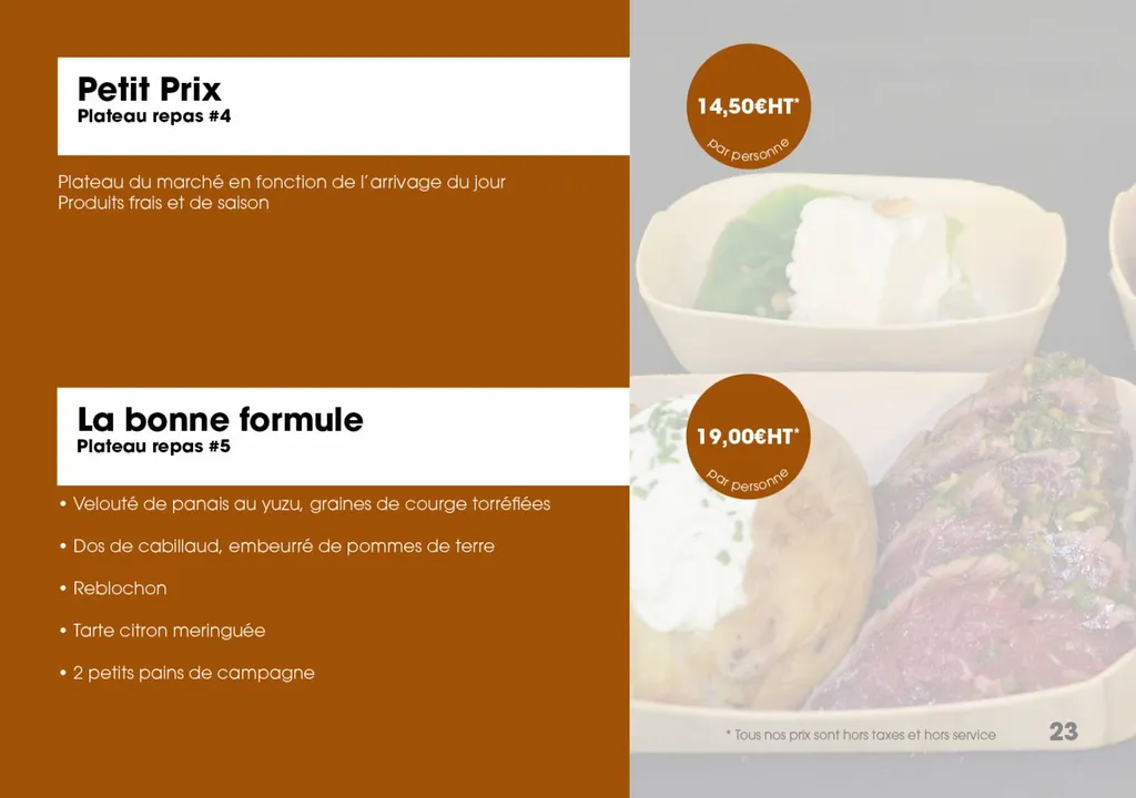 PLATEAU REPAS BONNE FORMULE #5