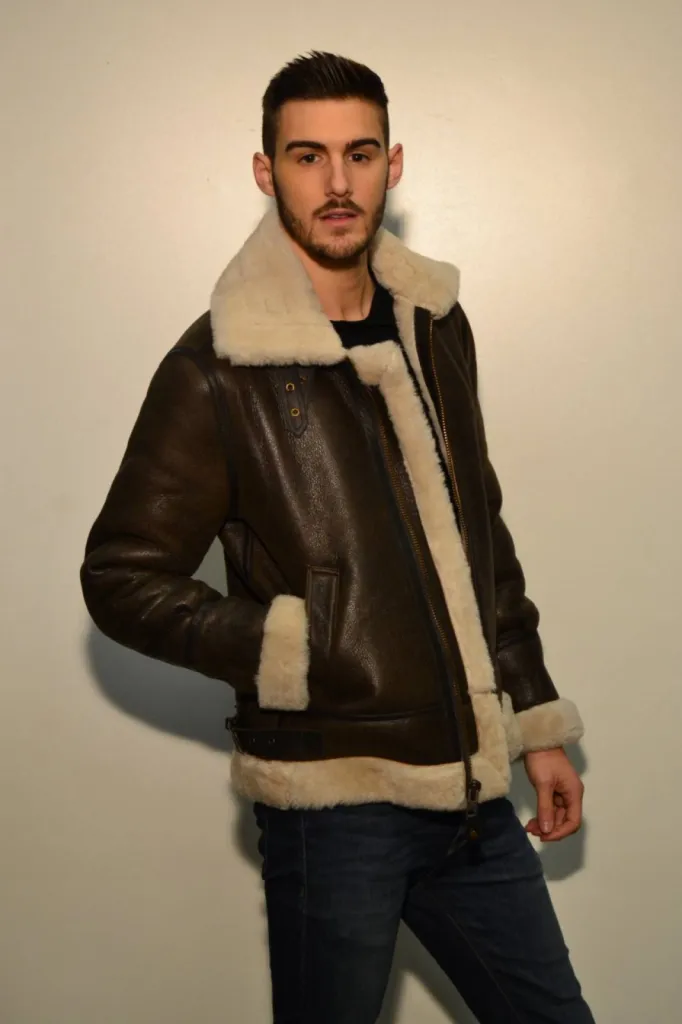 bombardier marron Schott homme