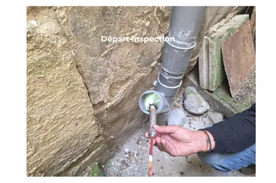 départ de l'inspection caméra d'un piquage 