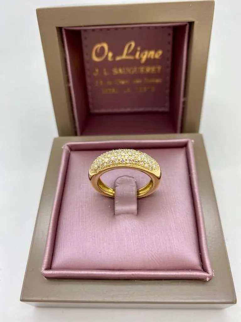 Bague or 750/1000ème pavage diamants occasion Or Ligne La Teste Bassin d'Arcachon