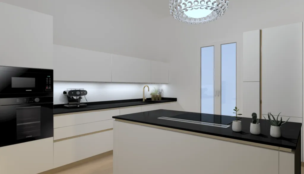 Cuisine posée au centre ville d'Arcachon 