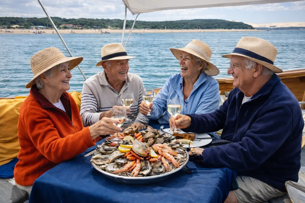 Repas convivial sur le Bassin d'Arcachon