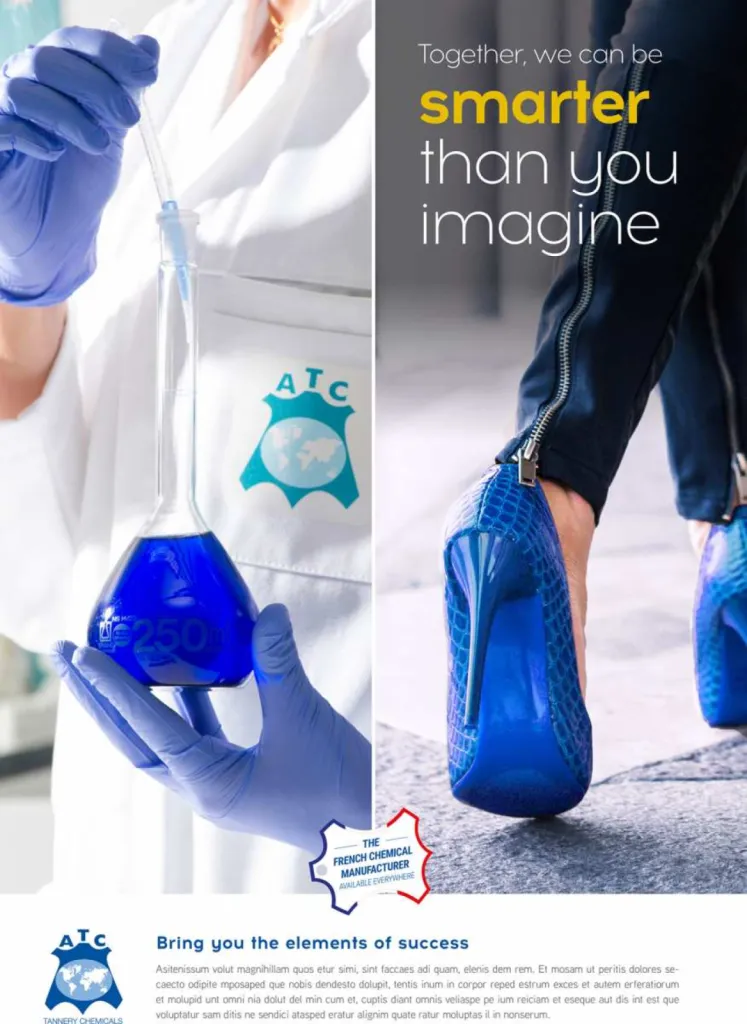 photographie publicitaire produit chimique pour l'industrie du cuir