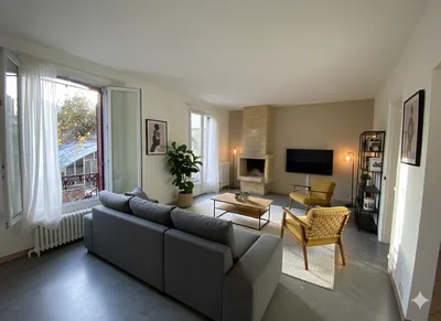 Vue projection salon maison à louer au Vésinet par Helix immobilier