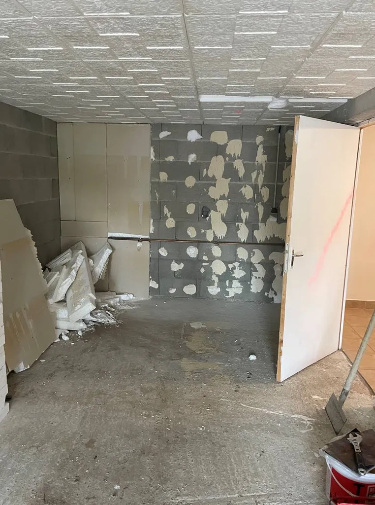 Garage avant transformation en suite parentale à Belleville en Beaujolais (66)