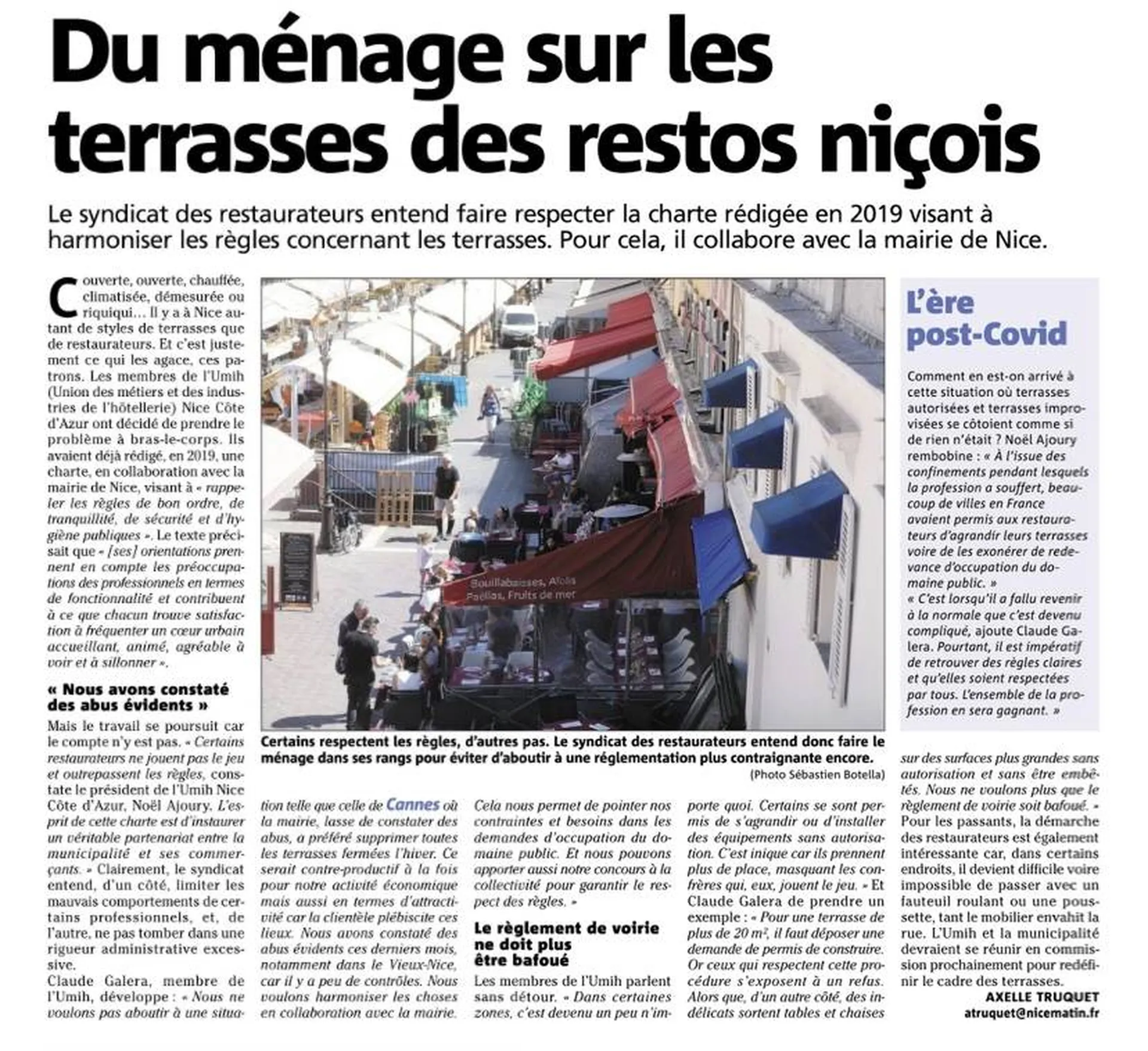 Du ménage sur les terrasses des restos niçois