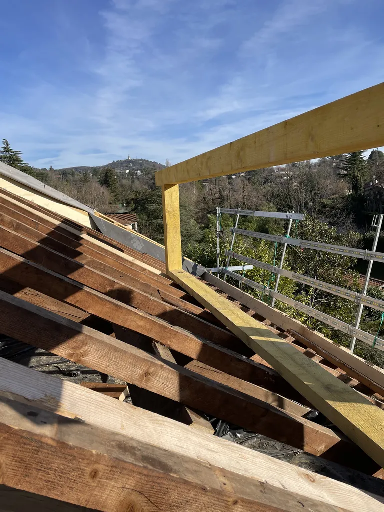 Réalisation de jacobines sur toiture lors de la surélévation de maison