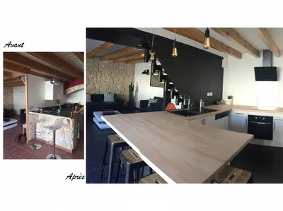 agence mrc rénovation maison cuisine salon style industriel bois vintage allauch