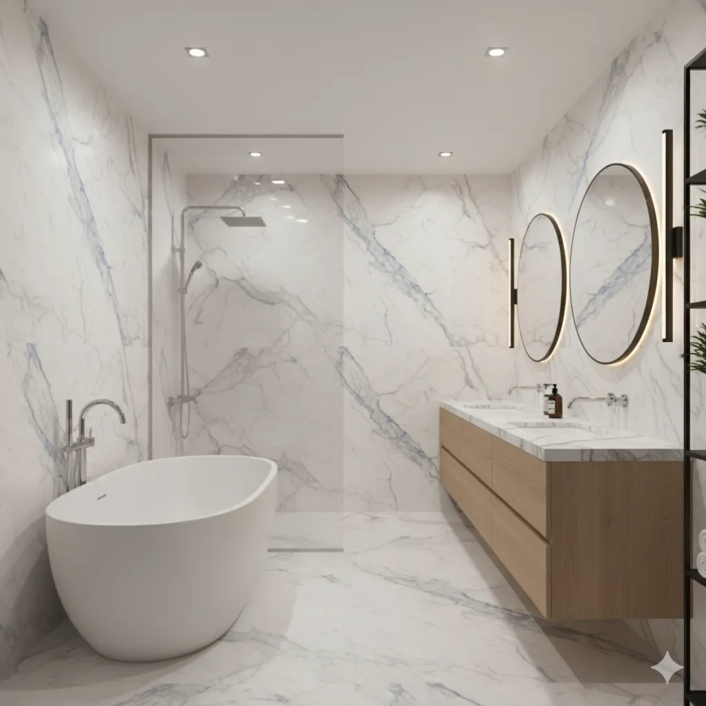 salle de bain en marbre