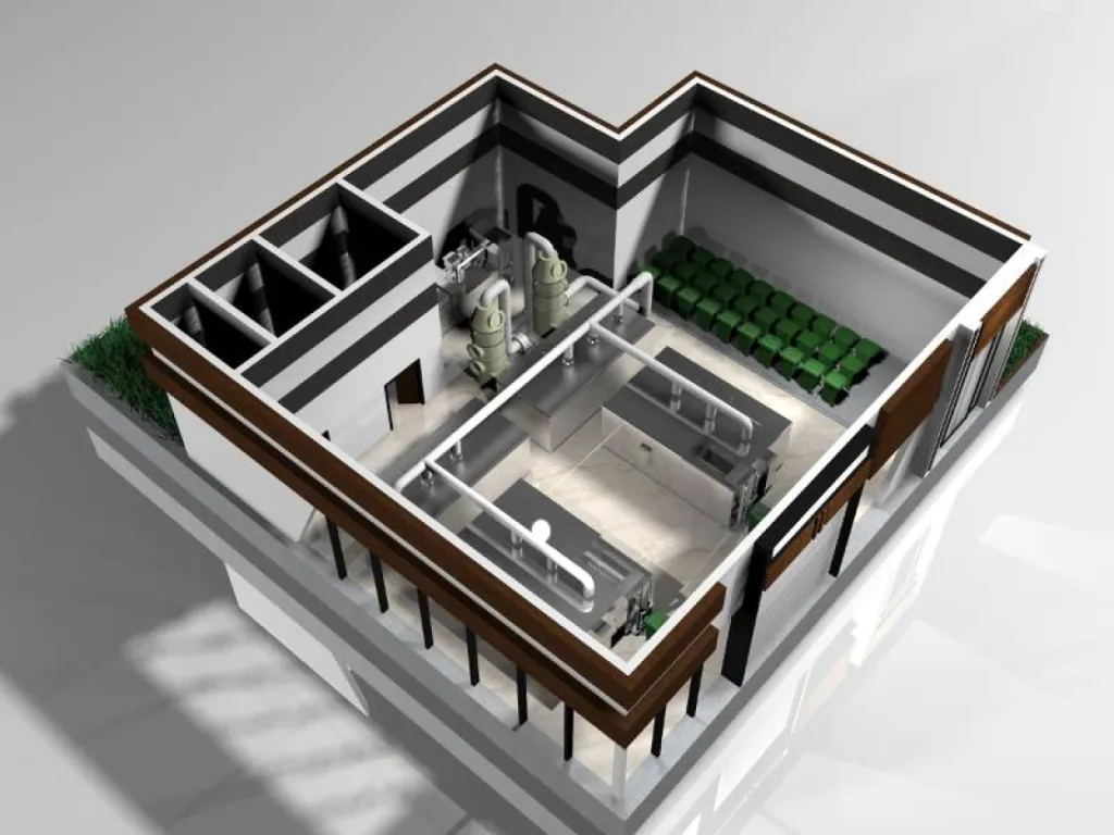 composteur electromecanique Eco-digesteur® ED 20 T vue de dessus en dessin 3D