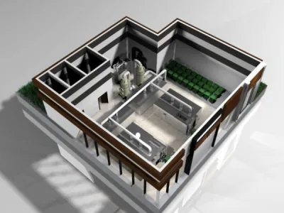 composteur electromecanique Eco-digesteur® ED 20 T vue de dessus en dessin 3D