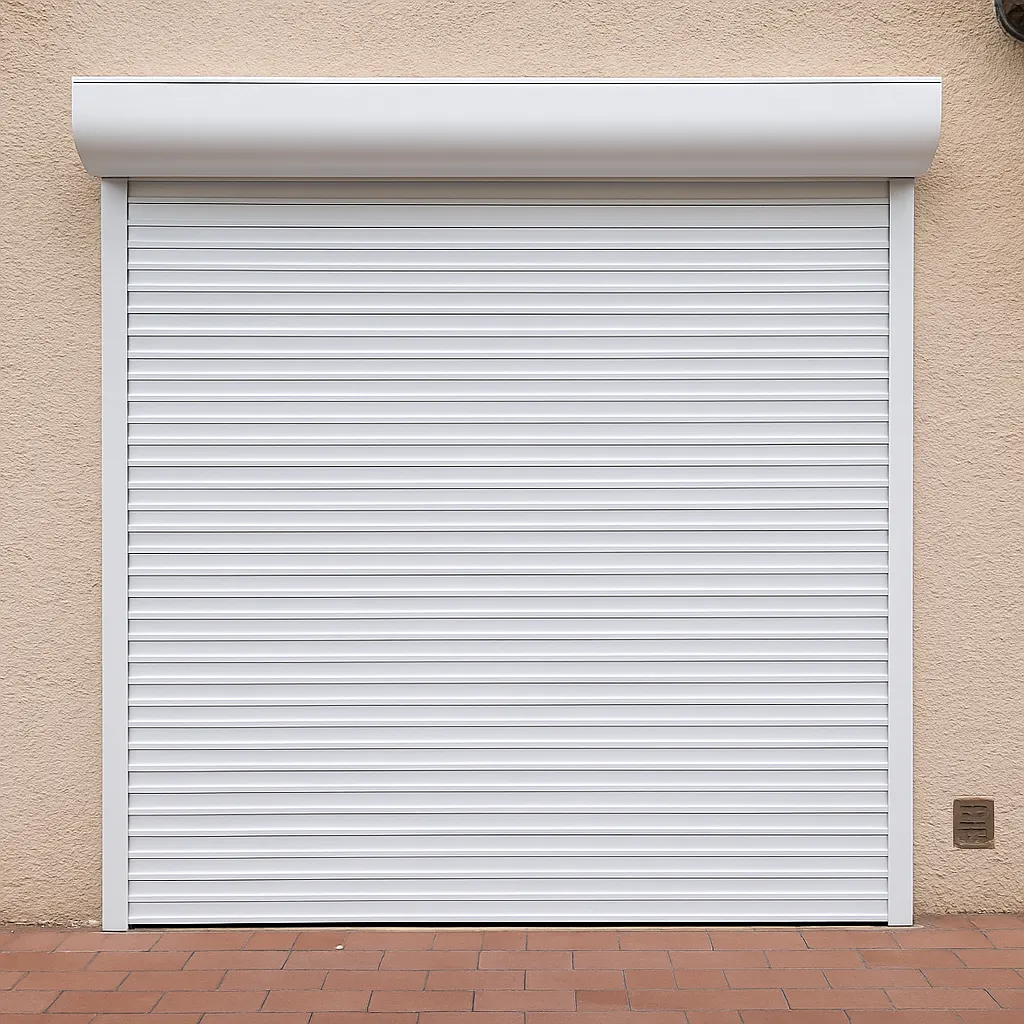 Modèle de porte de garage enroulable en aluminium avec sécurité anti-relevage installée à Agde dans l’Hérault 34300