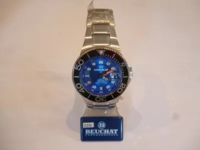 Montre beuchat apnéa automatique étanche 200m cadran bleu en vente à la bijouterie l'échoppe d'or marseille 13007 Montre beuchat apnéa automatique étanche 200m cadran bleu en vente à la bijouterie l'échoppe d'or marseille 13007