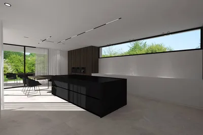 Cuisine de la marque Minimal à Valence , mélange de bois et de fenix avec façades débordantes 