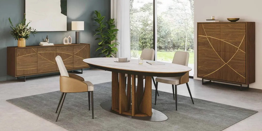 Vente d'une salle à manger contemporaine en chêne SANTORIN