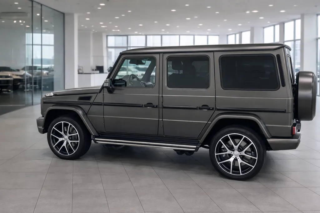 Mercedes G63 AMG profil latéral – silhouette robuste et lignes emblématiques