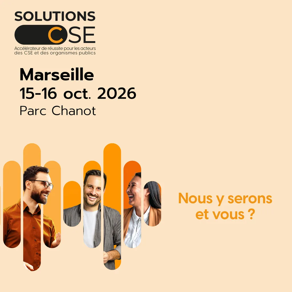 Découvrez notre gamme de photobooths au salon Solutions CSE au Parc Chanot à Marseille les 15 et 16 octobre 2026