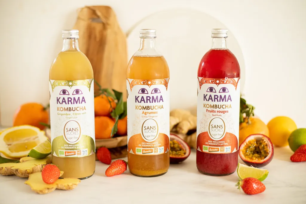 Innovez avec les boissons fermentées bio sans alcool KARMA chez Saveur Nature Biomonde Belleville  en beaujolais