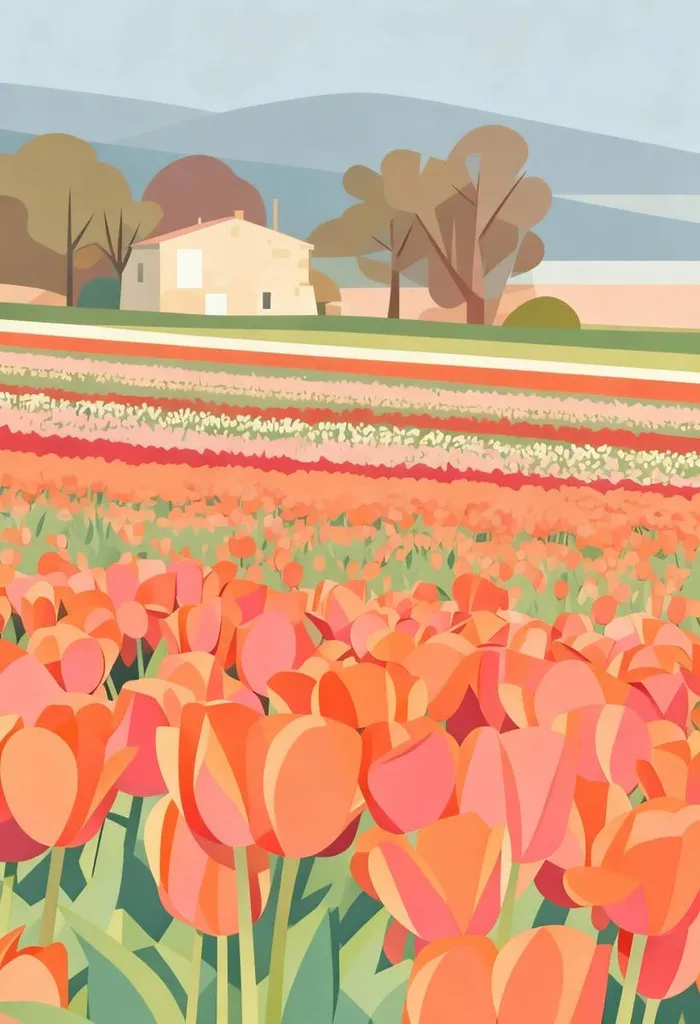 graphiste illustration tulipe la brillanne affiche